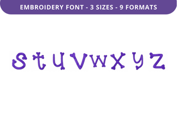 Curves and Bones Font S to Z: A Stitch Test