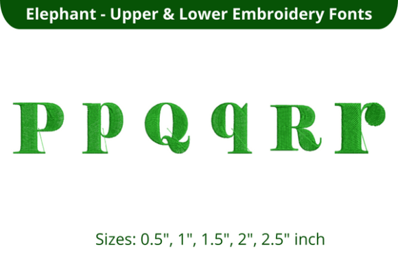 Elephant Font PQR for Custom Apparel